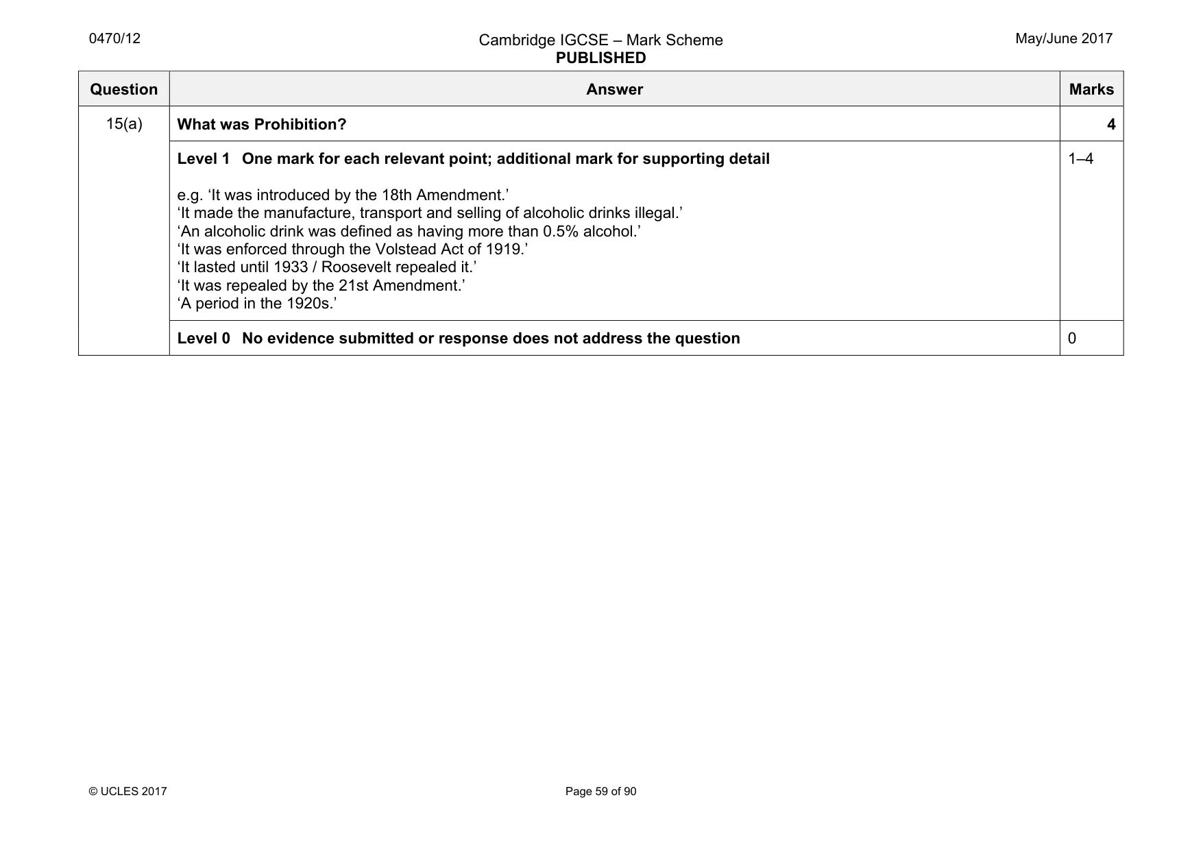 Mark scheme, page 59 of 90