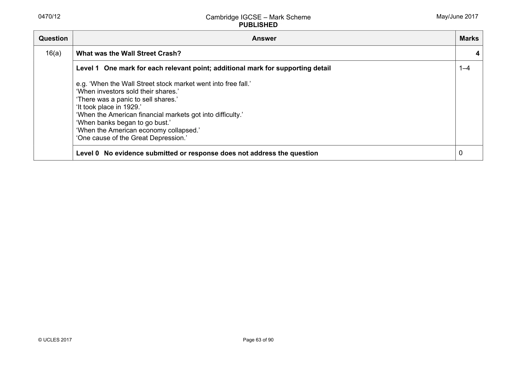 Mark scheme, page 63 of 90