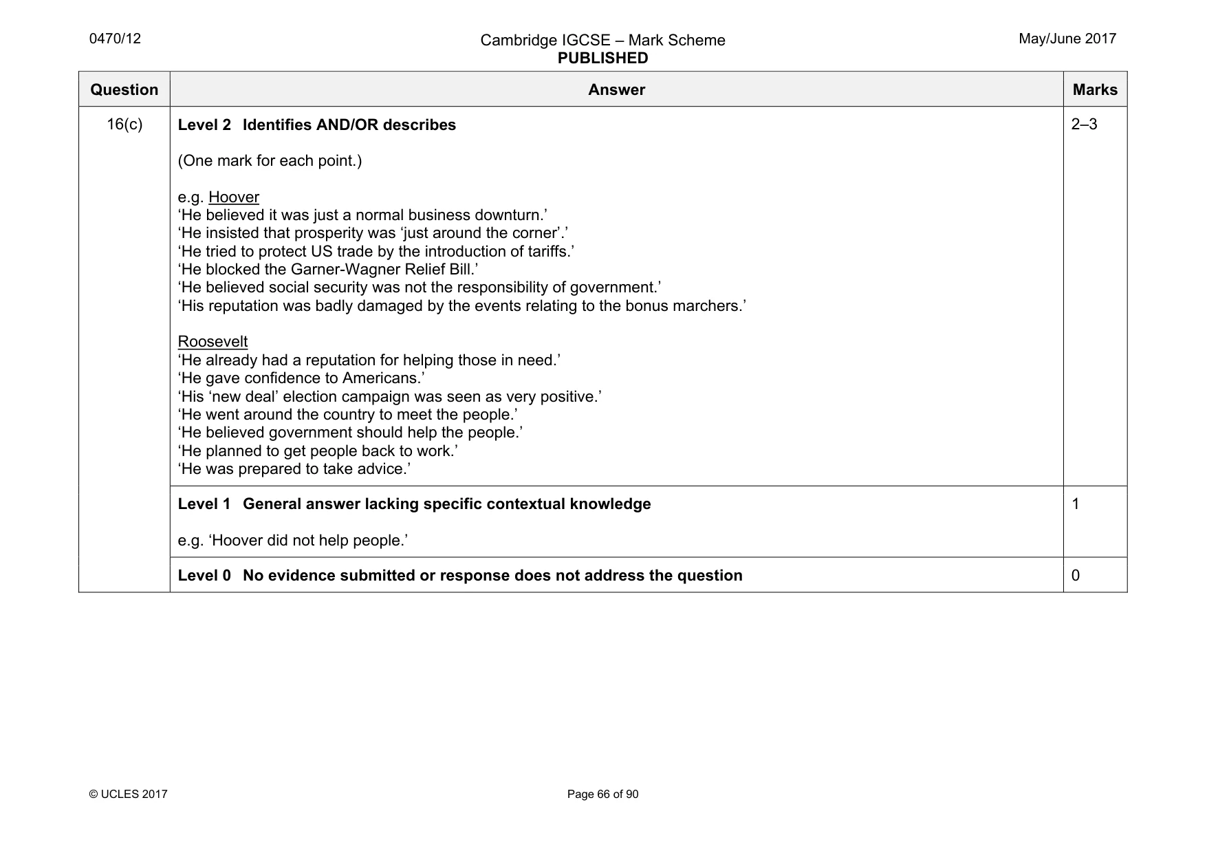 Mark scheme, page 66 of 90