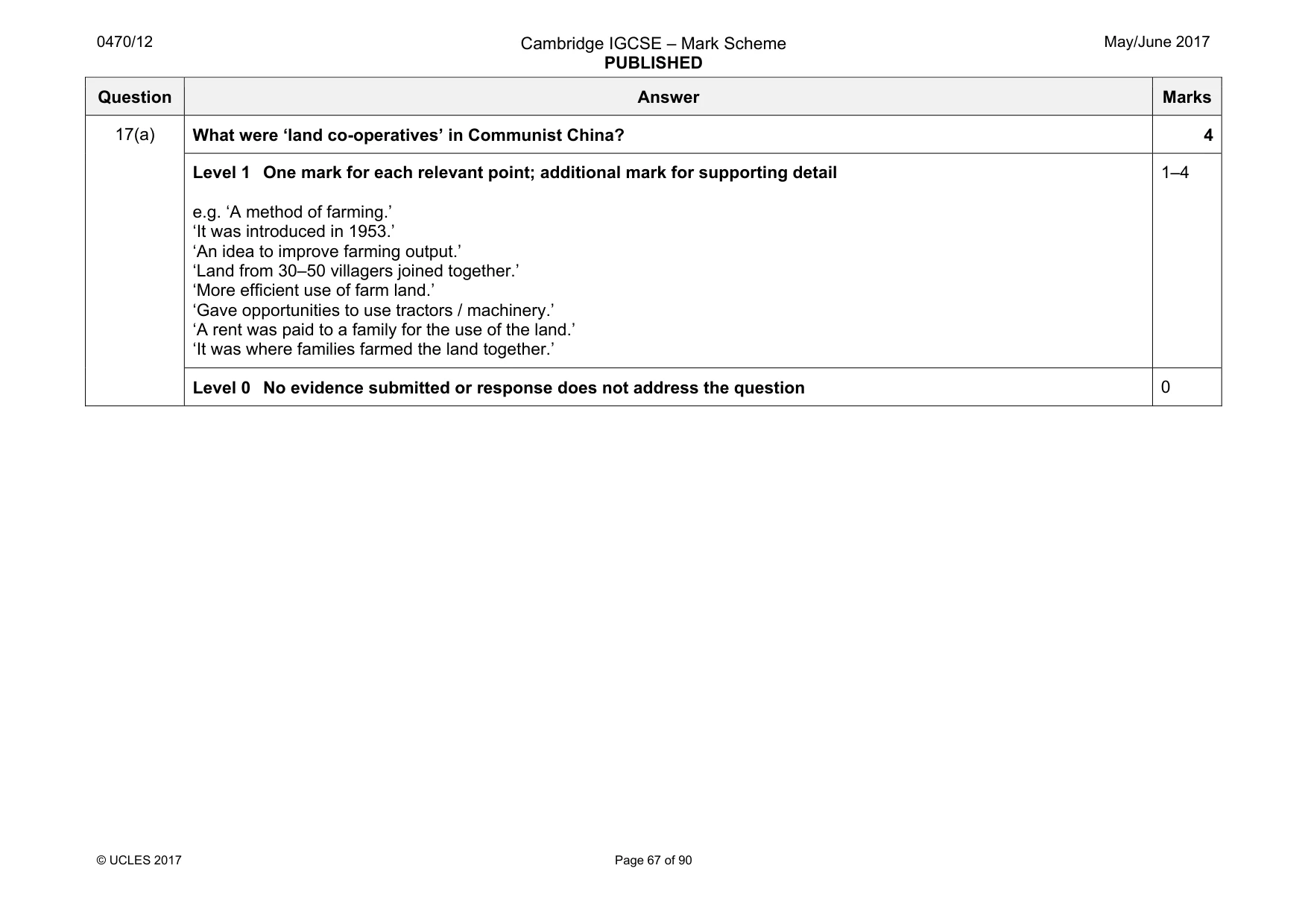 Mark scheme, page 67 of 90