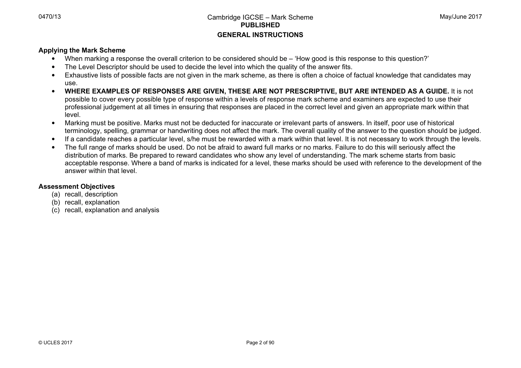 Mark scheme, page 2 of 90