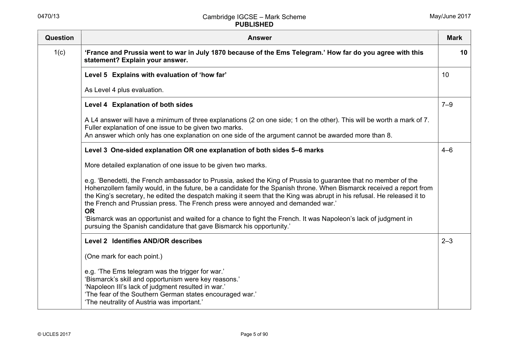 Mark scheme, page 5 of 90