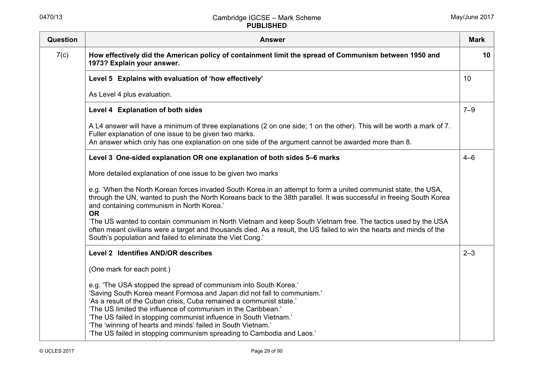 Mark scheme, page 29 of 90