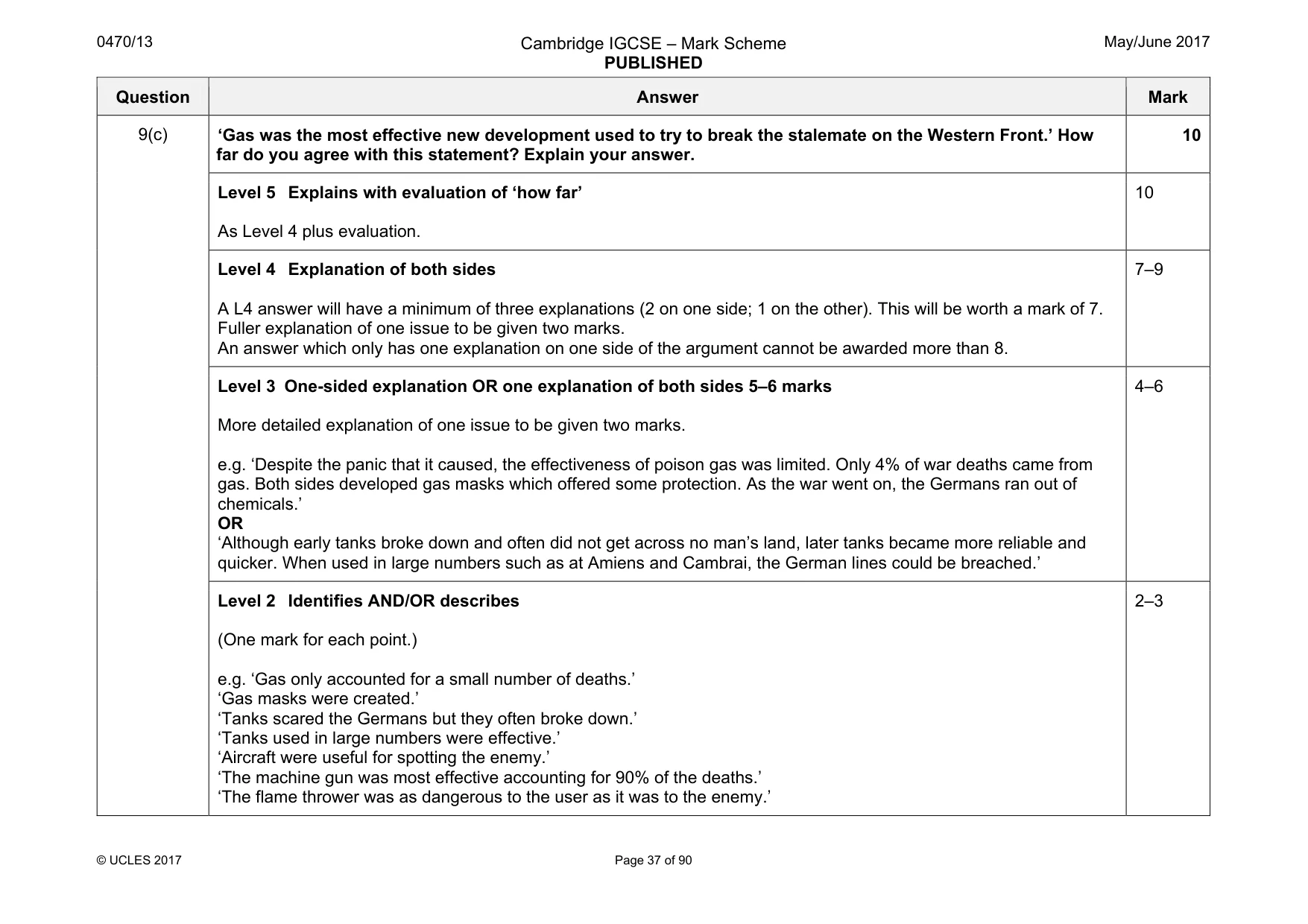 Mark scheme, page 37 of 90