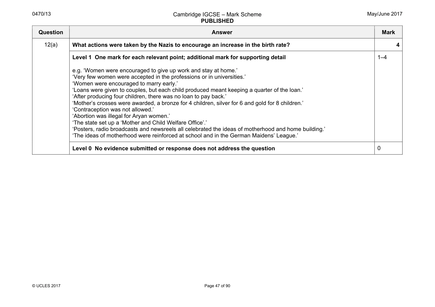 Mark scheme, page 47 of 90