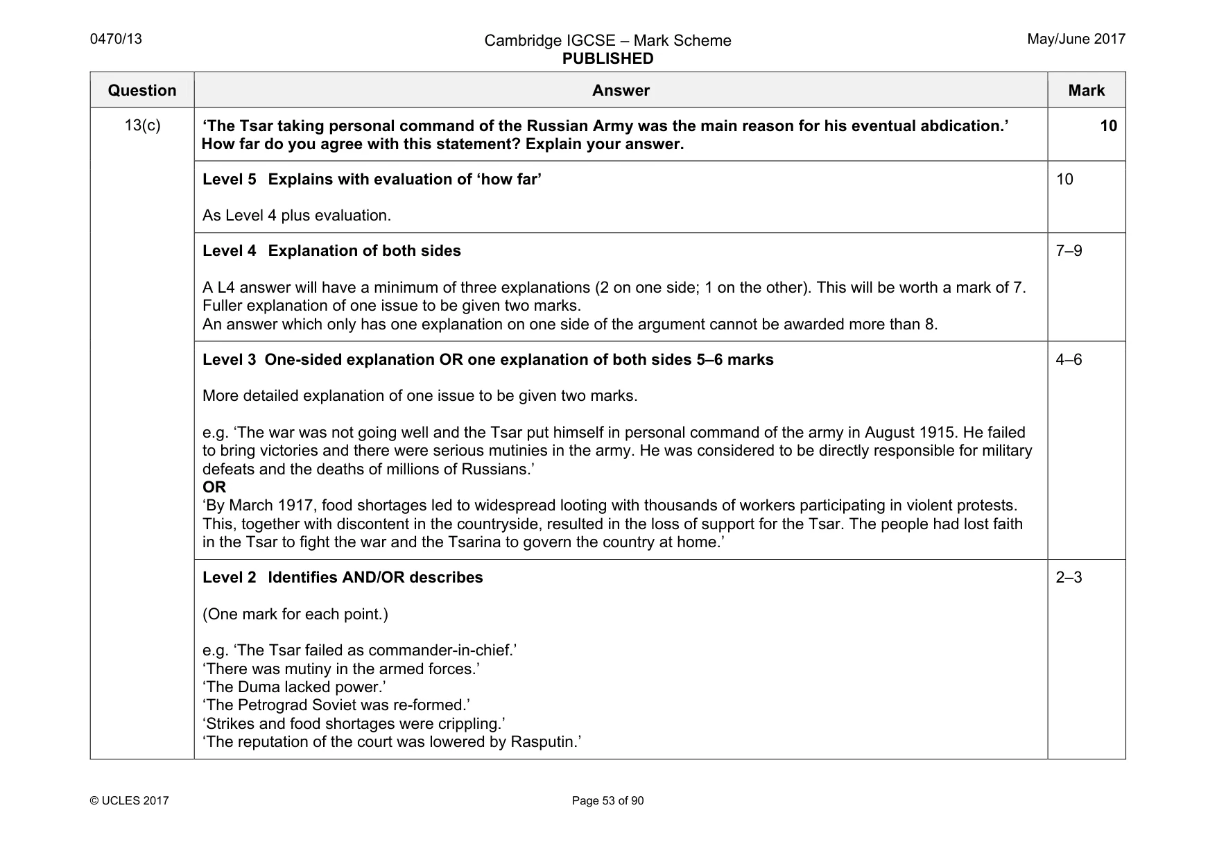 Mark scheme, page 53 of 90