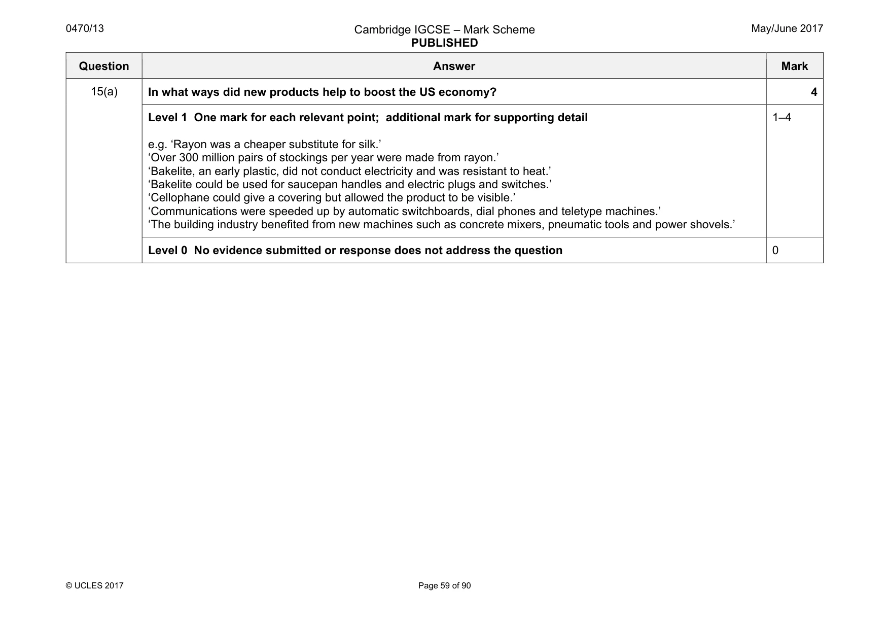 Mark scheme, page 59 of 90