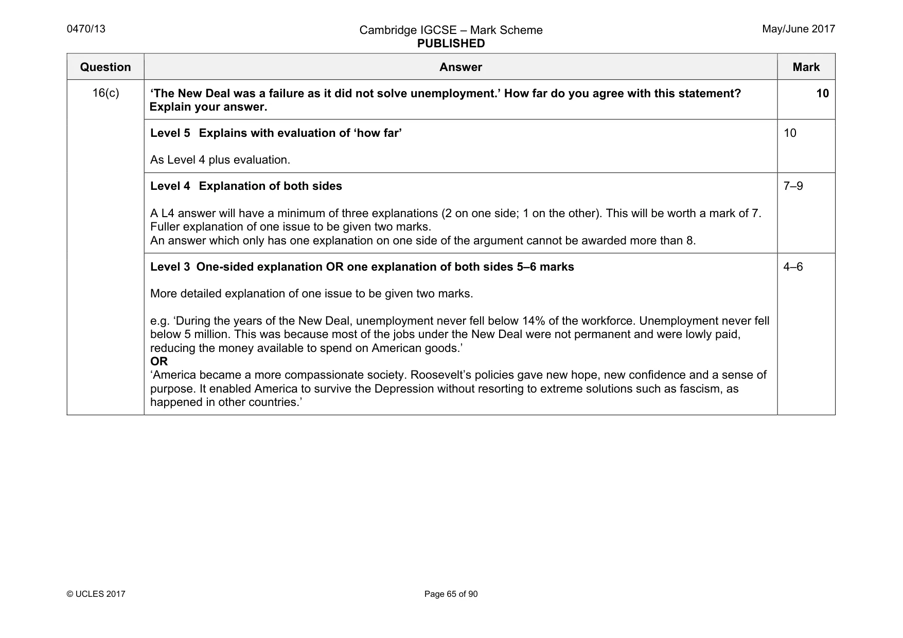 Mark scheme, page 65 of 90