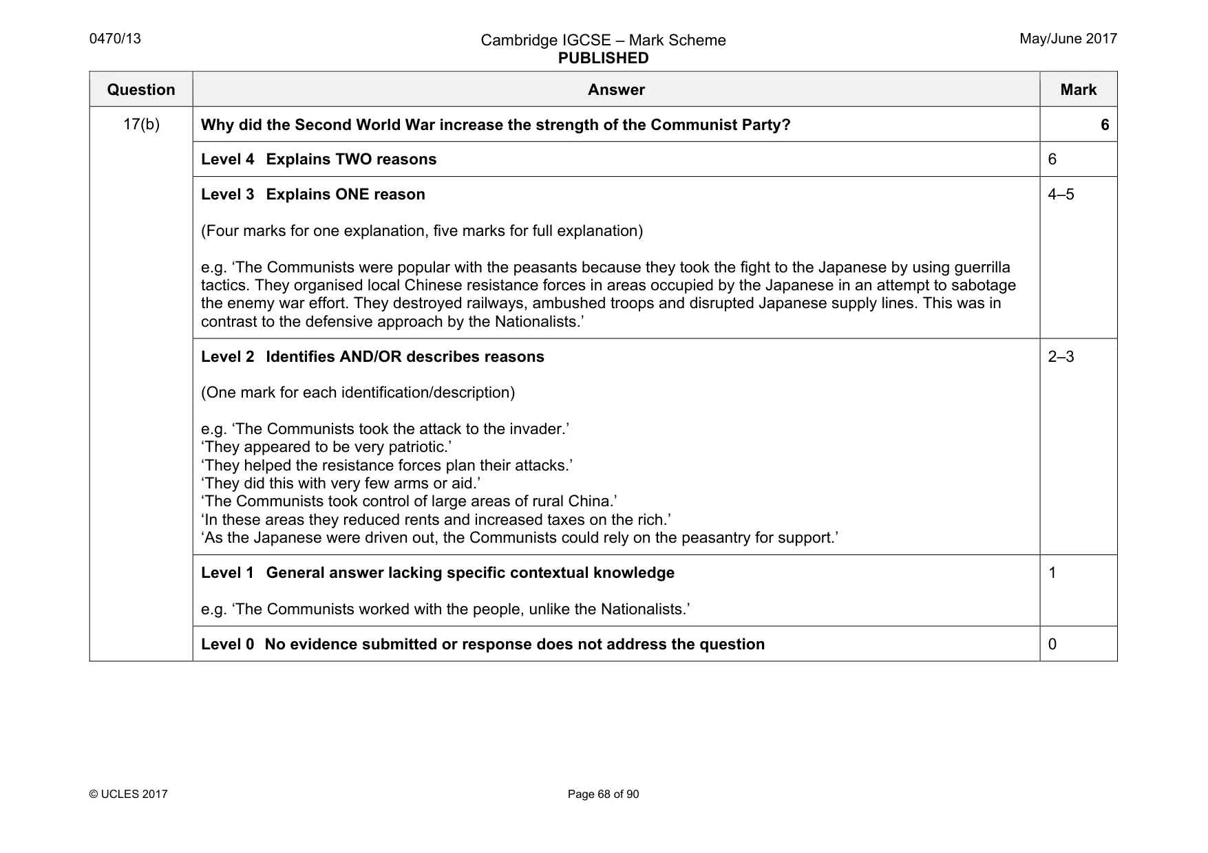 Mark scheme, page 68 of 90