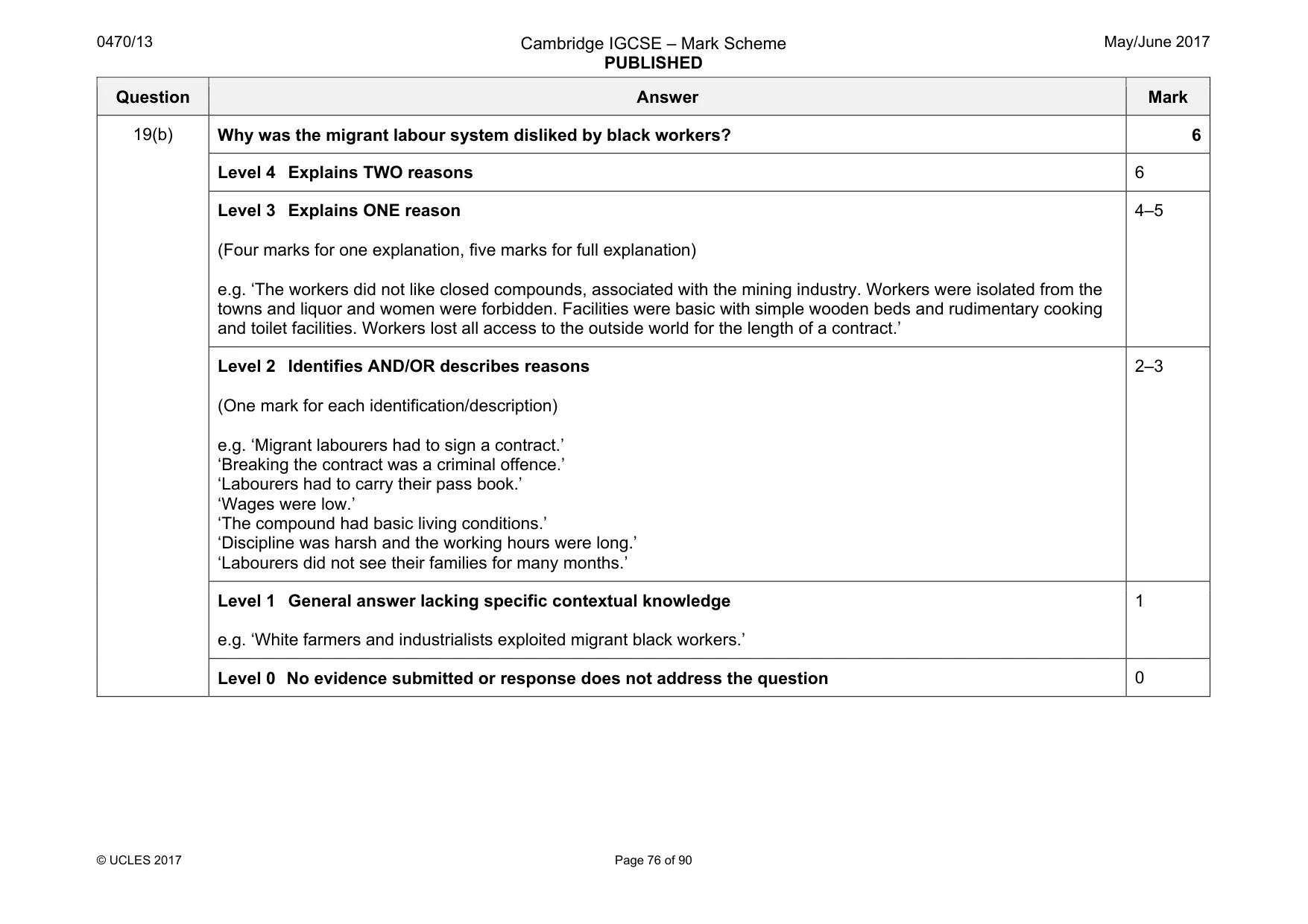 Mark scheme, page 76 of 90
