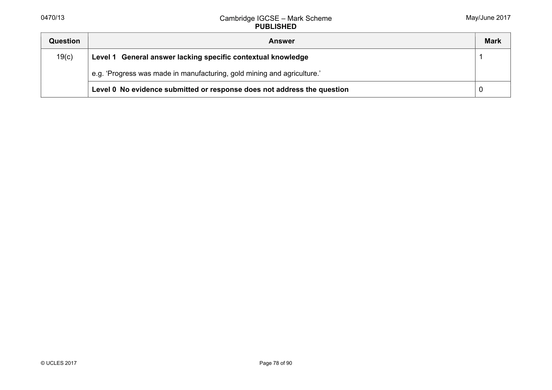 Mark scheme, page 78 of 90
