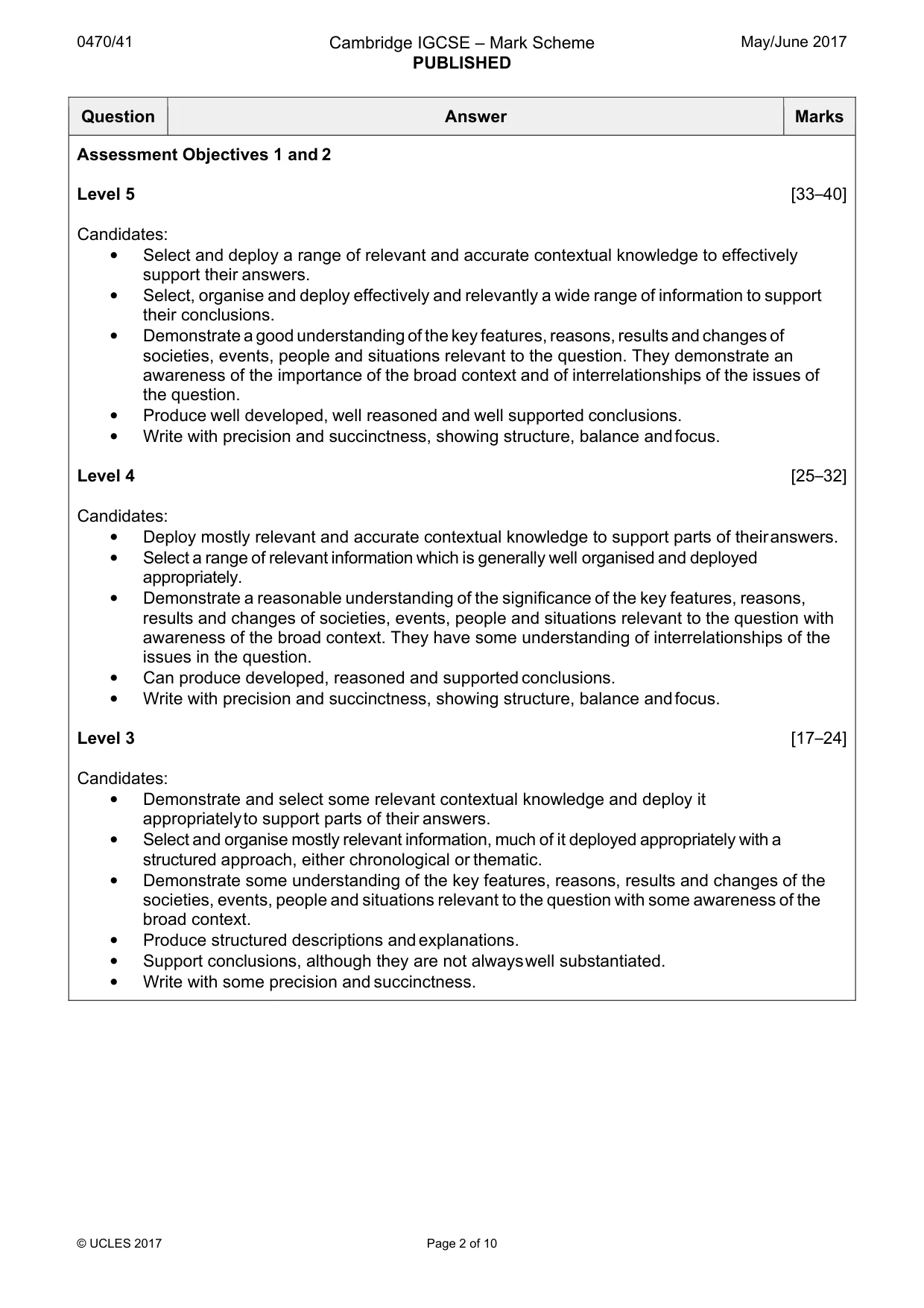 Mark scheme, page 2 of 10