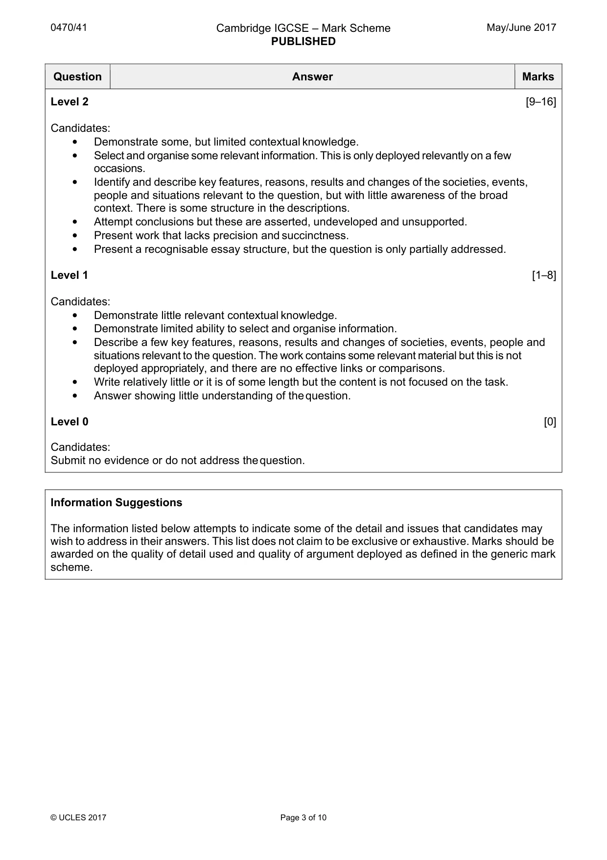 Mark scheme, page 3 of 10