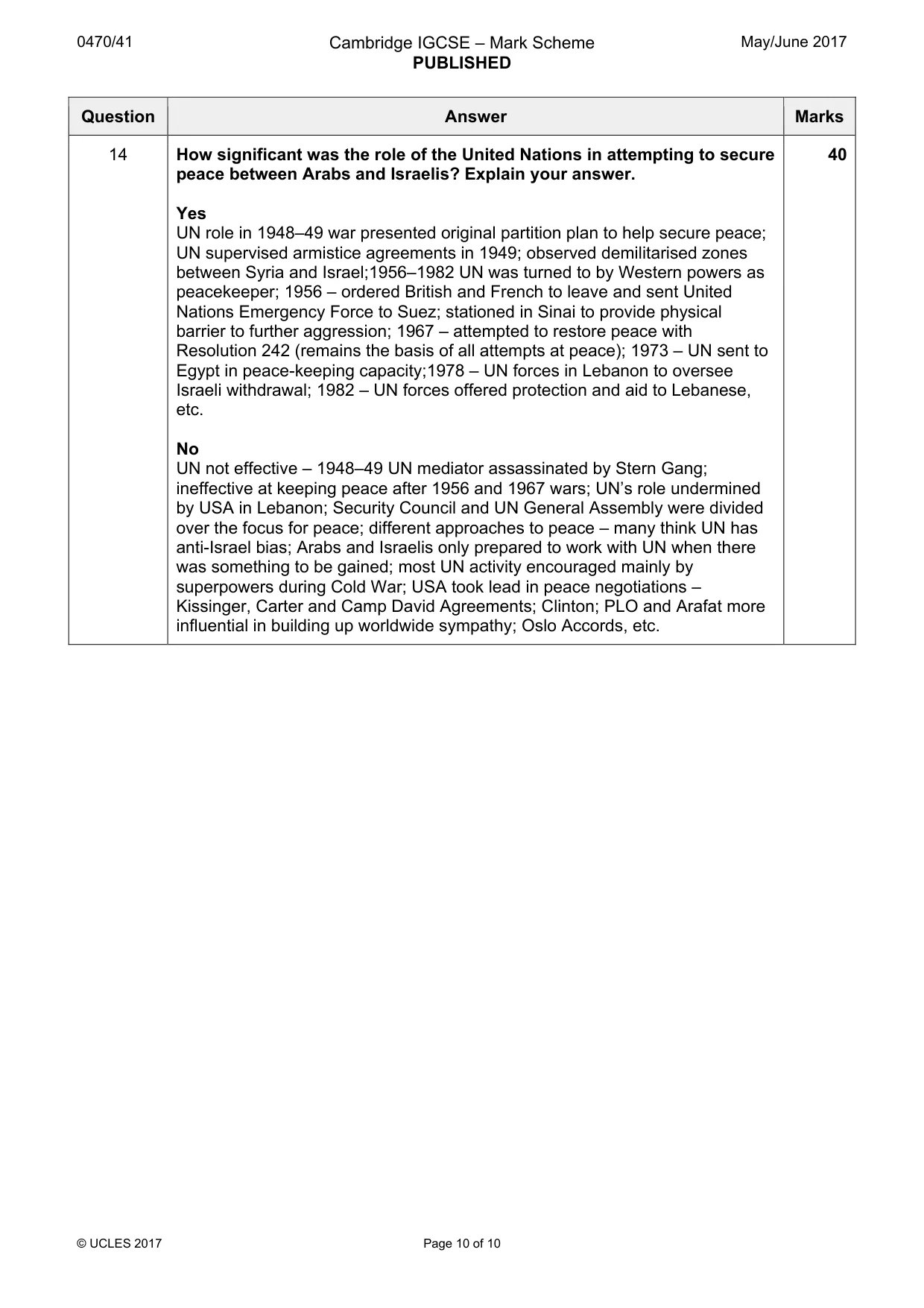Mark scheme, page 10 of 10