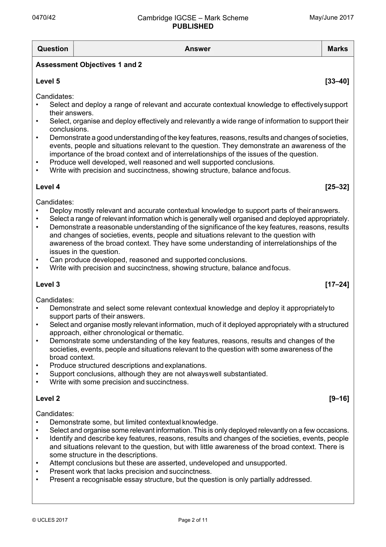 Mark scheme, page 2 of 11