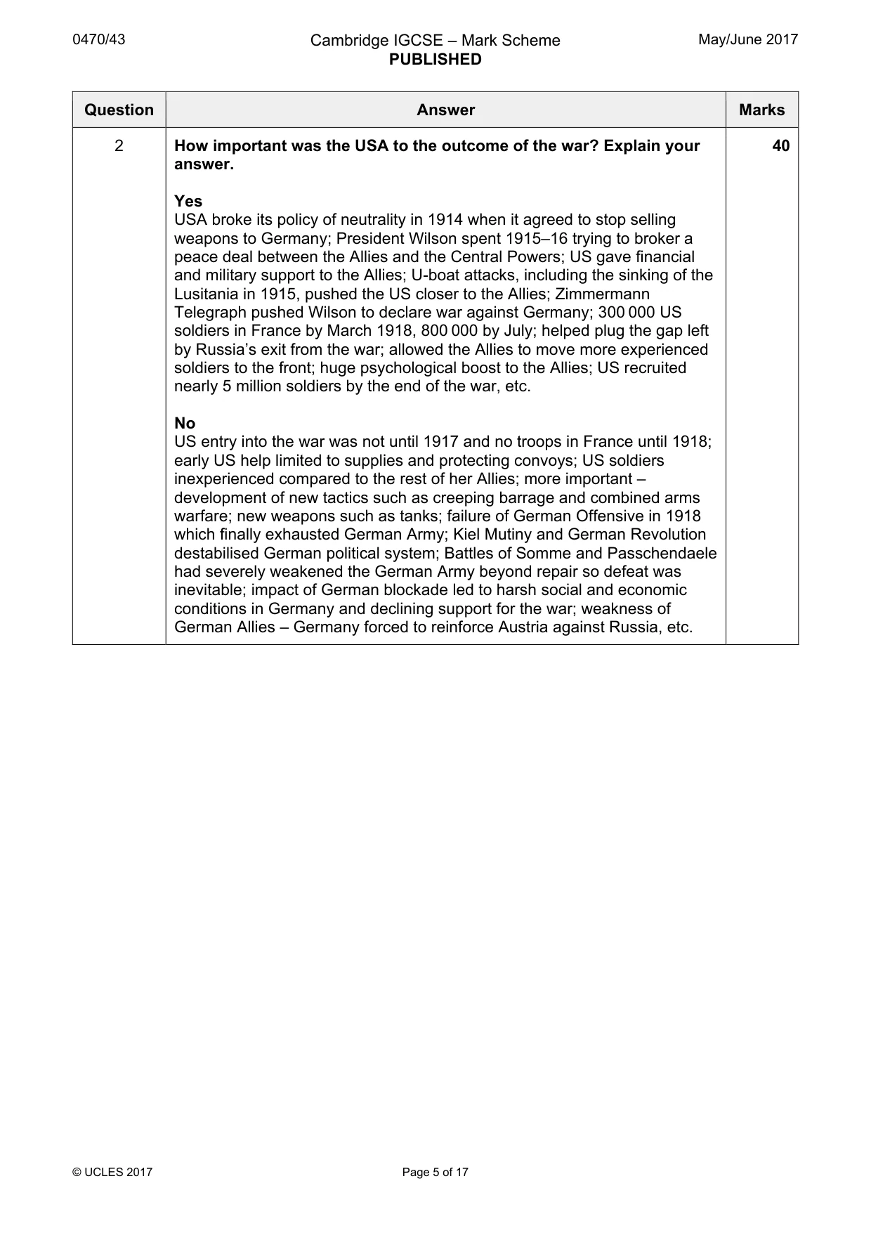 Mark scheme, page 5 of 17