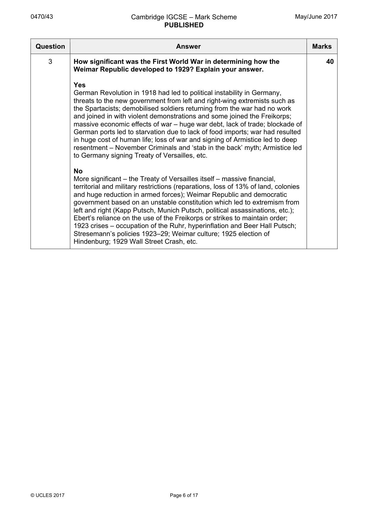 Mark scheme, page 6 of 17