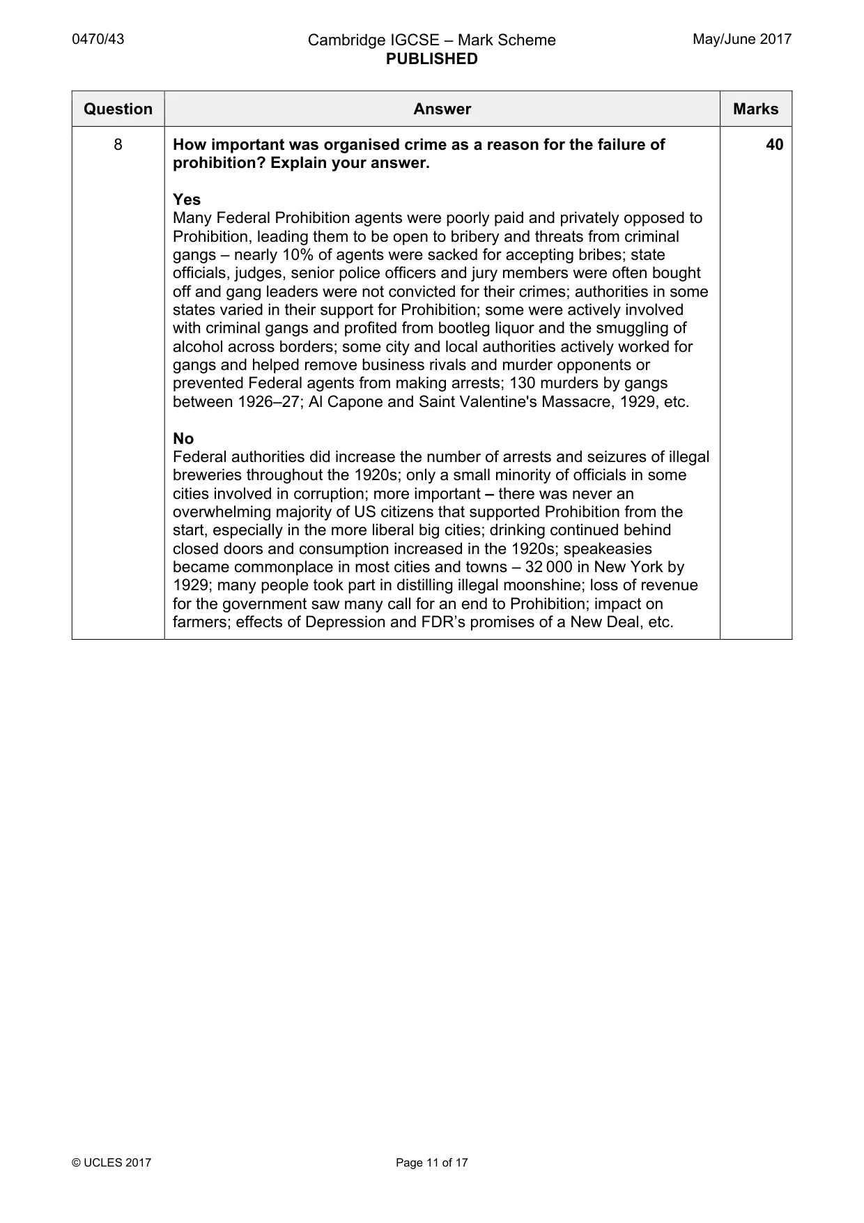 Mark scheme, page 11 of 17