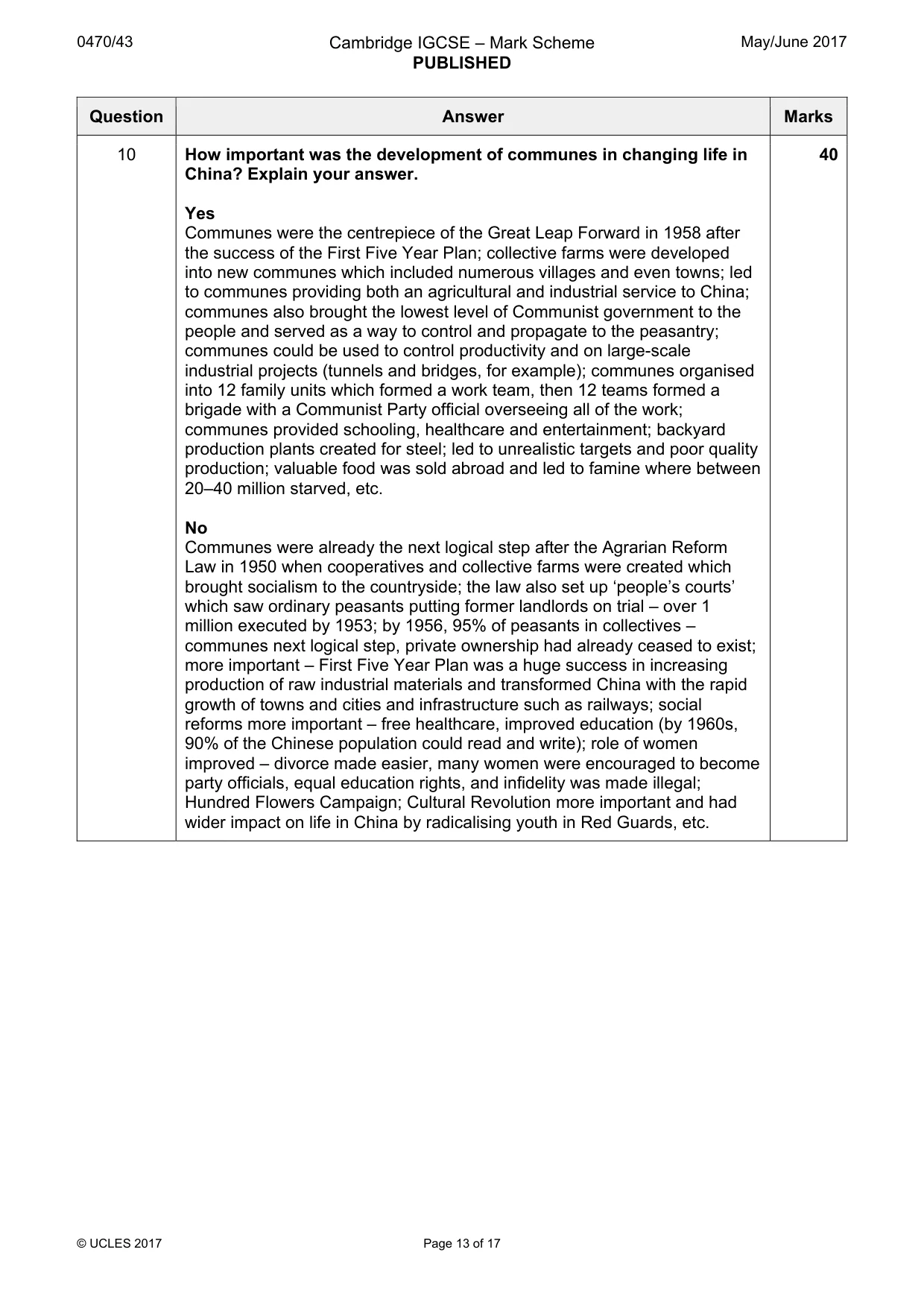 Mark scheme, page 13 of 17
