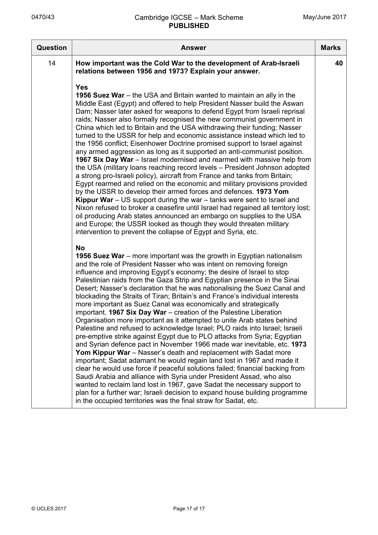 Mark scheme, page 17 of 17