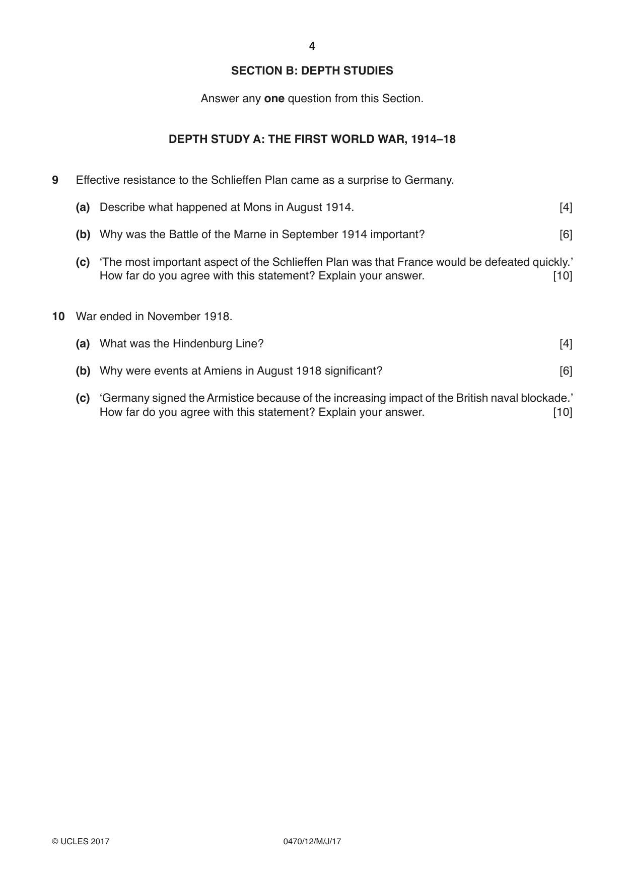 Cambridge IGCSE History 0470 2017 May/June Paper 1 · Variant 2 question paper, page 4 of 12
