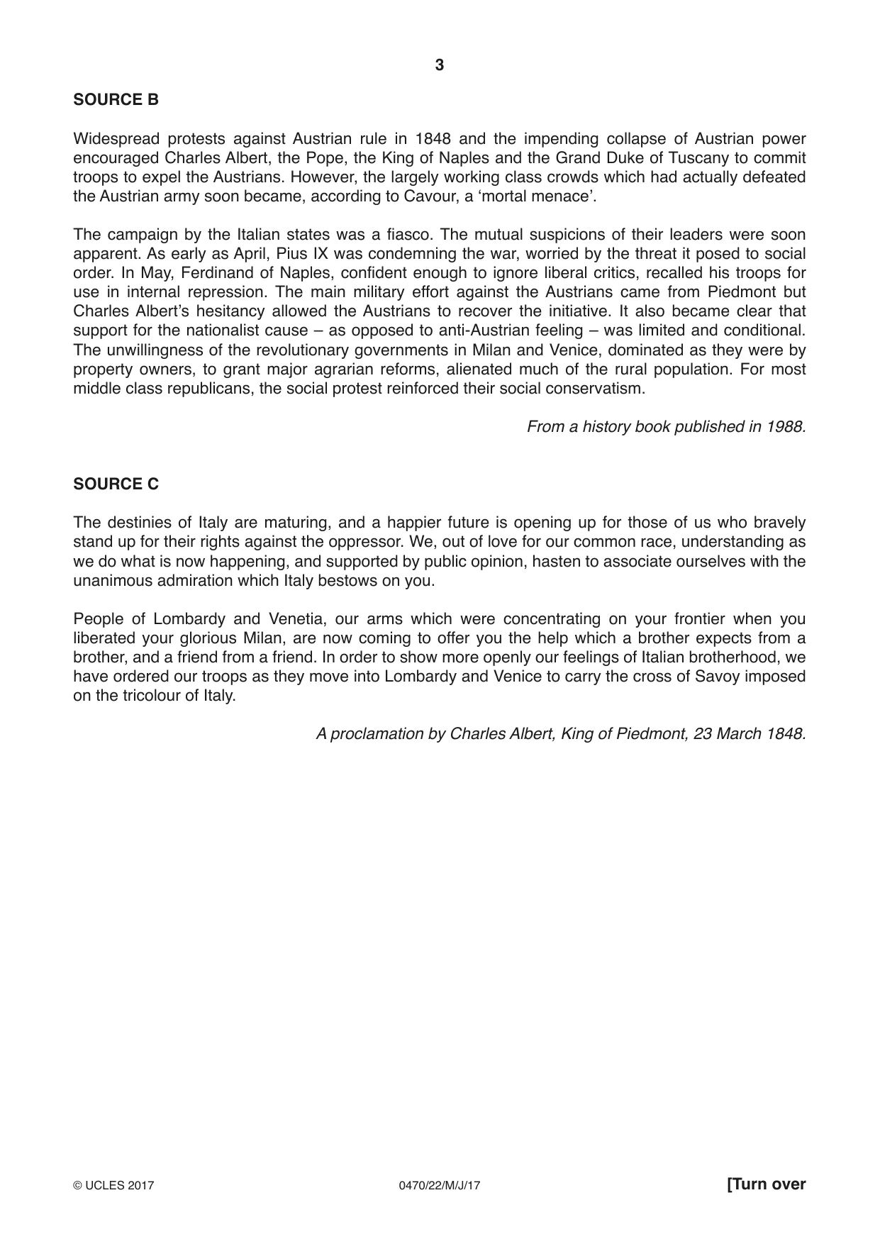 Cambridge IGCSE History 0470 2017 May/June Paper 2 · Variant 2 question paper, page 3 of 12