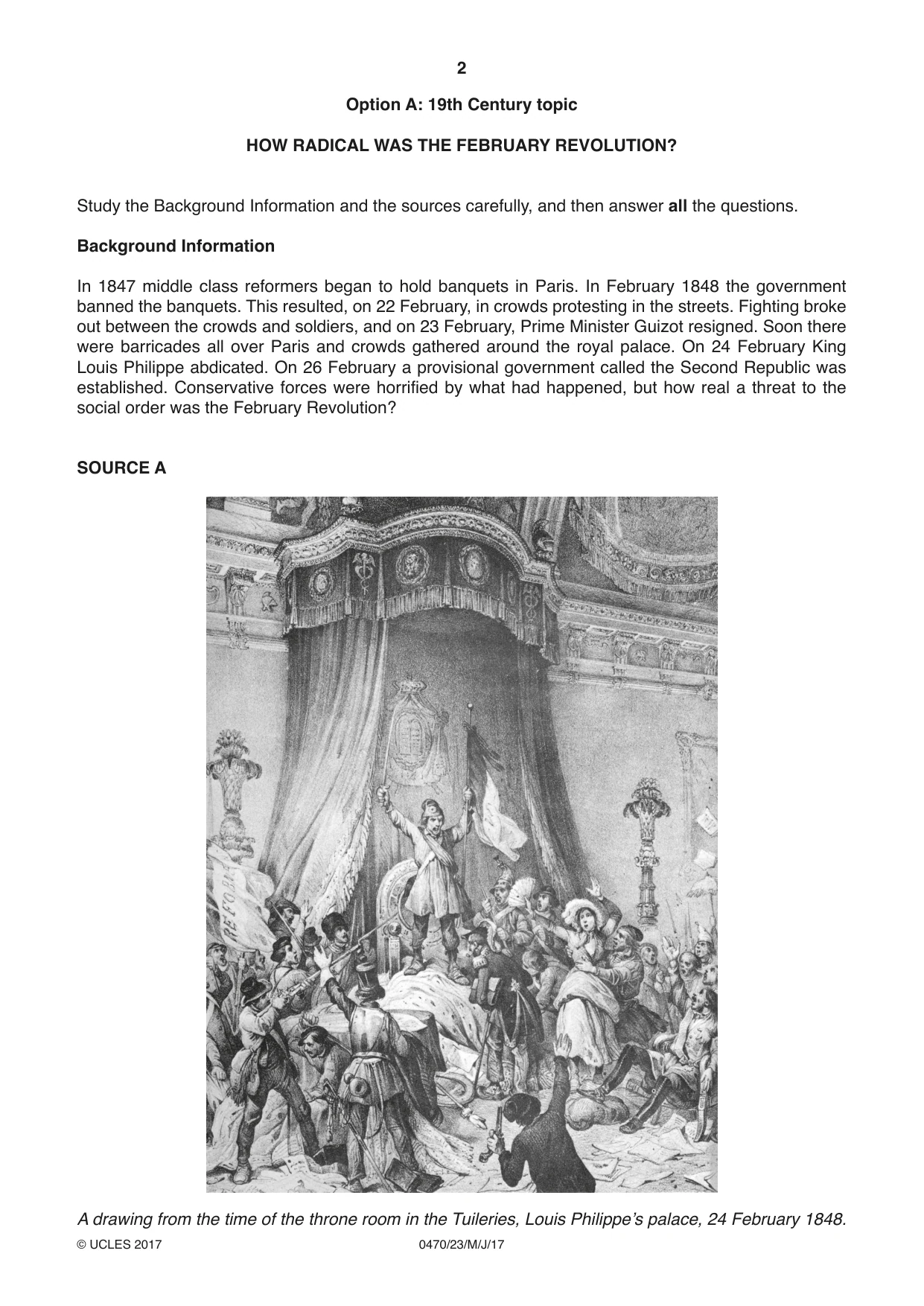 Cambridge IGCSE History 0470 2017 May/June Paper 2 · Variant 3 question paper, page 2 of 16