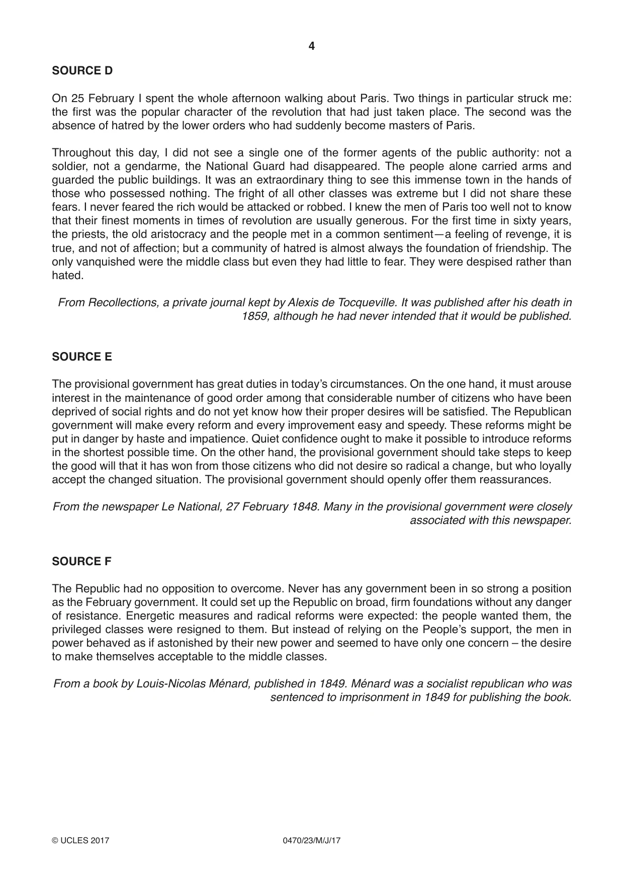 Cambridge IGCSE History 0470 2017 May/June Paper 2 · Variant 3 question paper, page 4 of 16