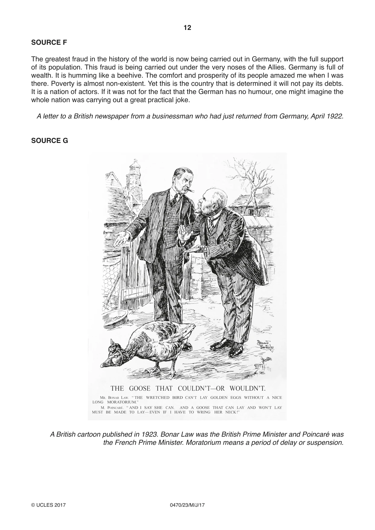 Cambridge IGCSE History 0470 2017 May/June Paper 2 · Variant 3 question paper, page 12 of 16