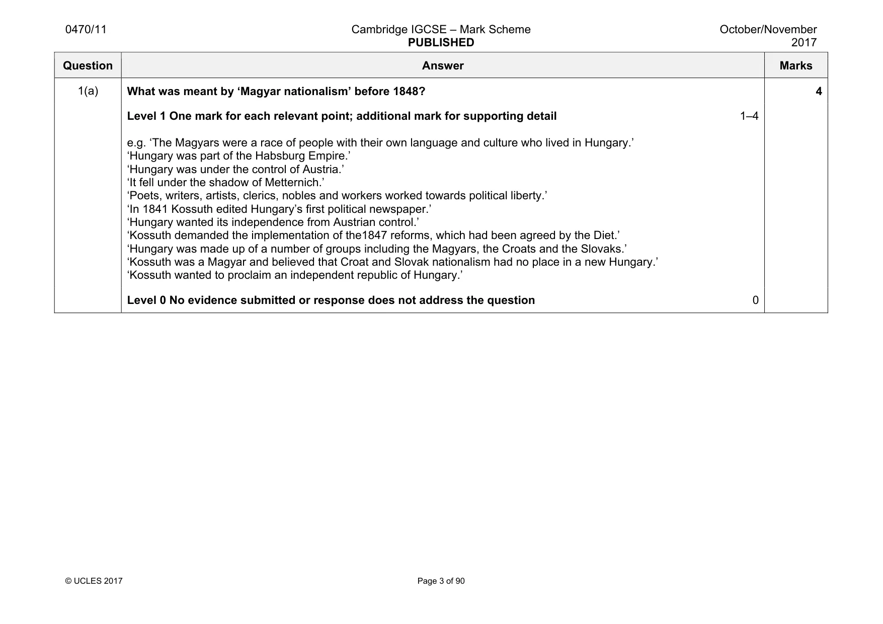 Mark scheme, page 3 of 90