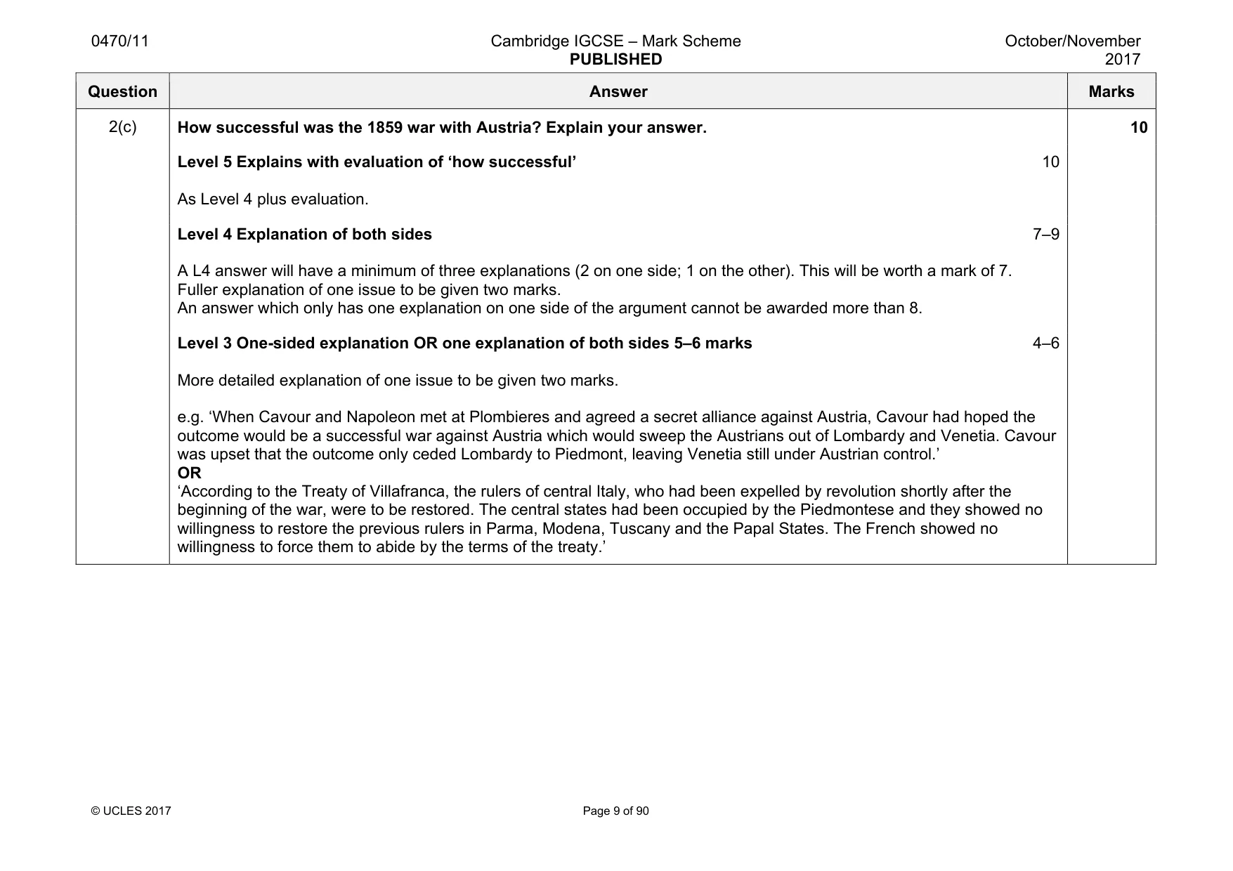 Mark scheme, page 9 of 90