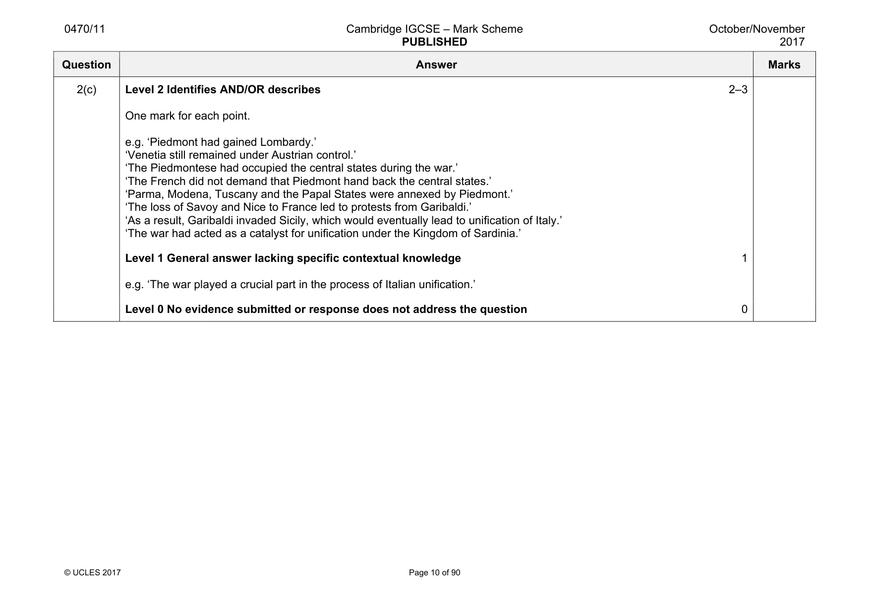 Mark scheme, page 10 of 90