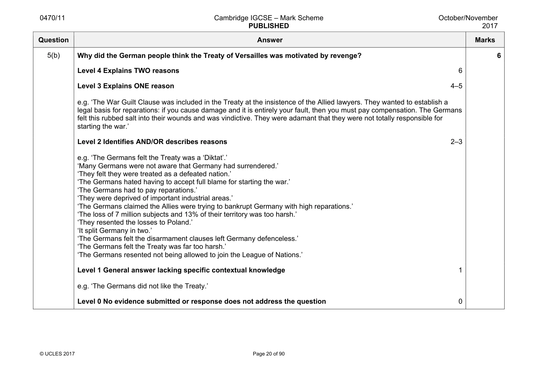 Mark scheme, page 20 of 90