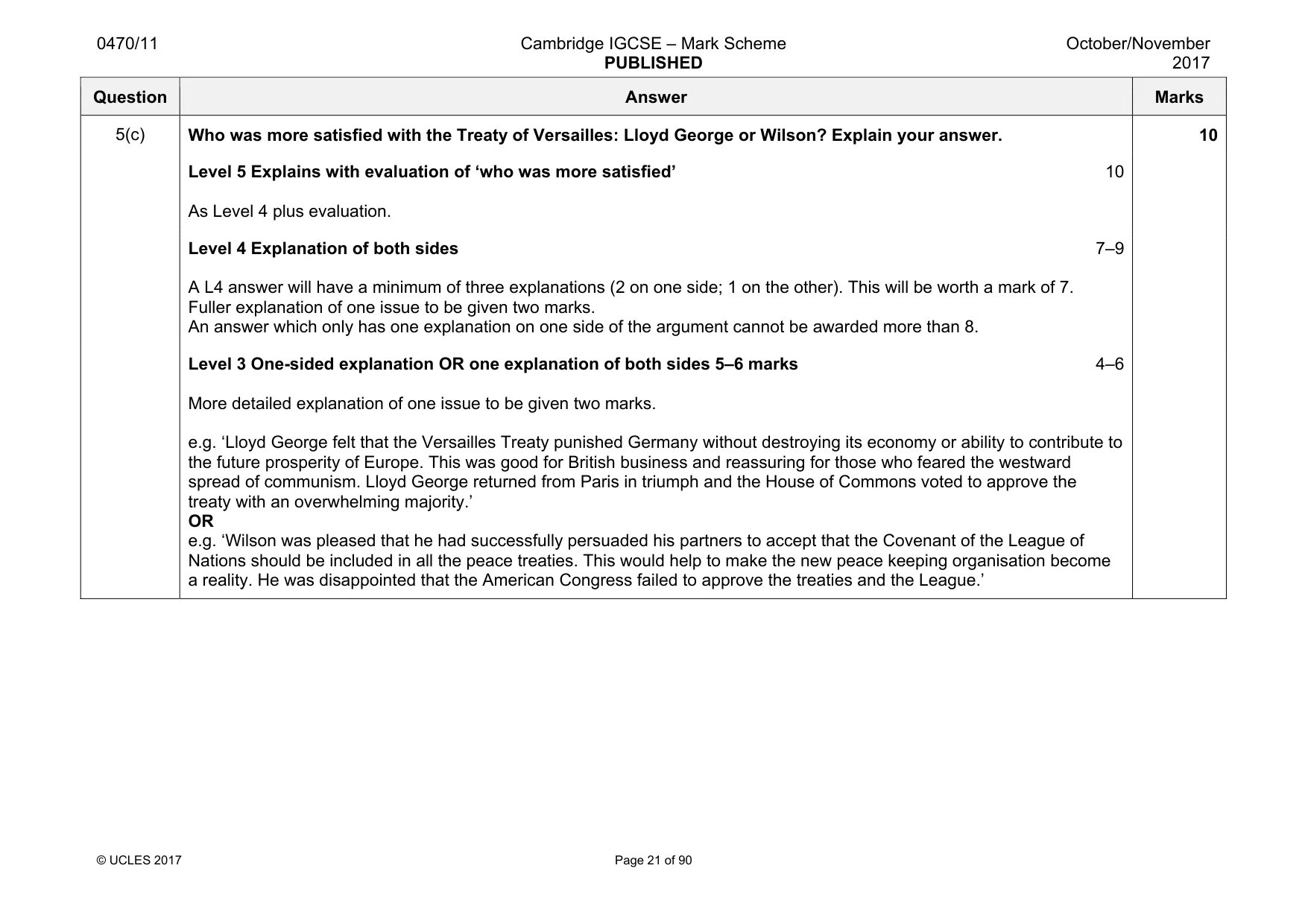 Mark scheme, page 21 of 90
