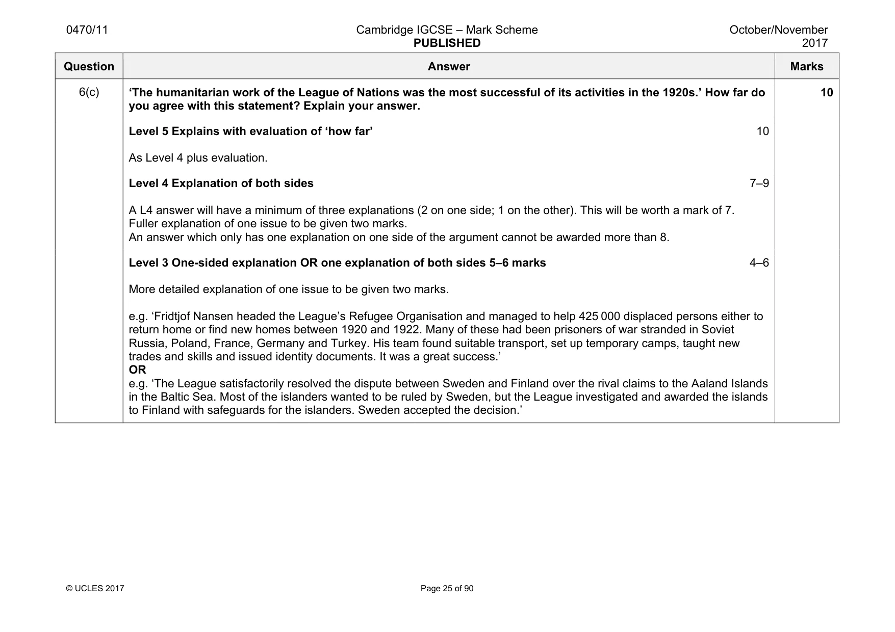 Mark scheme, page 25 of 90