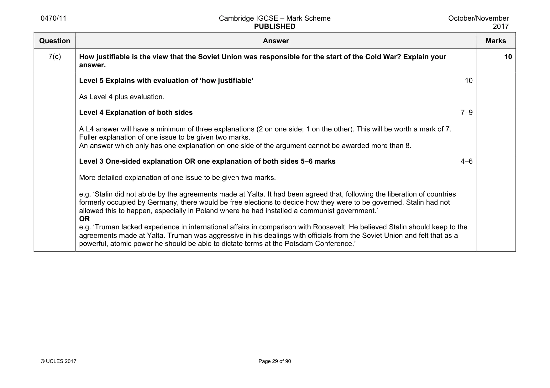 Mark scheme, page 29 of 90