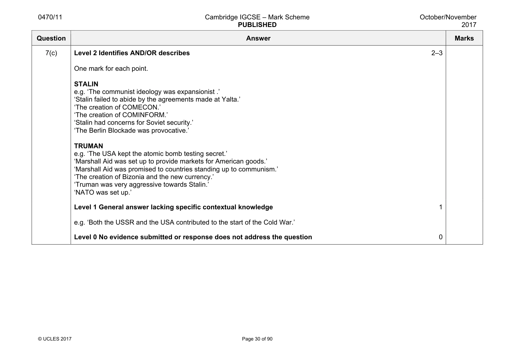 Mark scheme, page 30 of 90