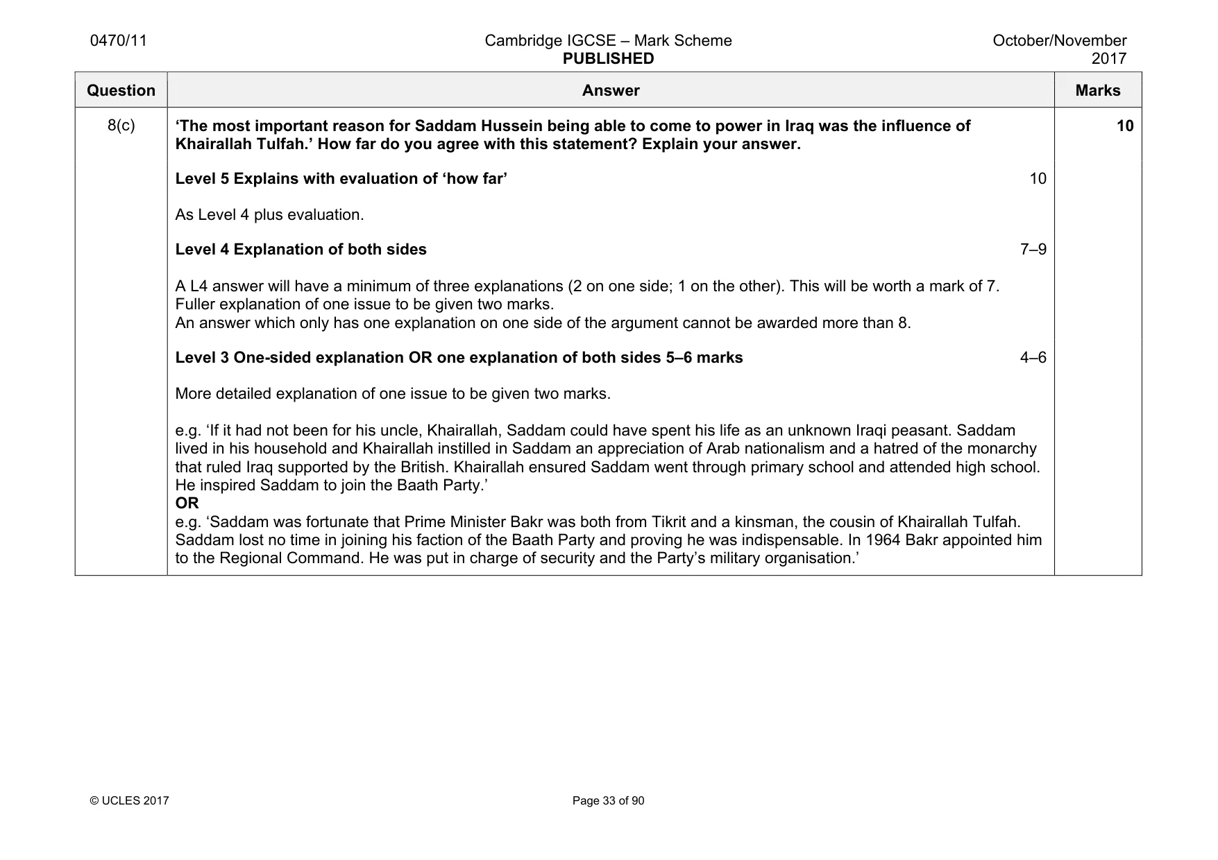 Mark scheme, page 33 of 90