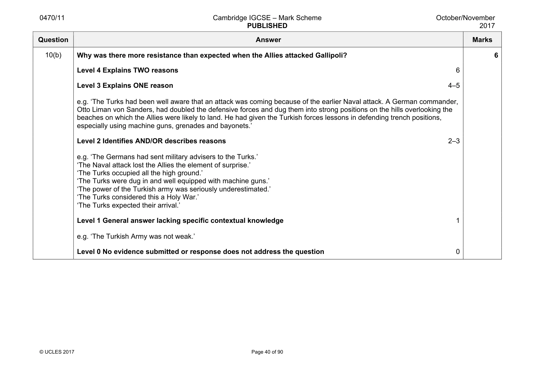 Mark scheme, page 40 of 90