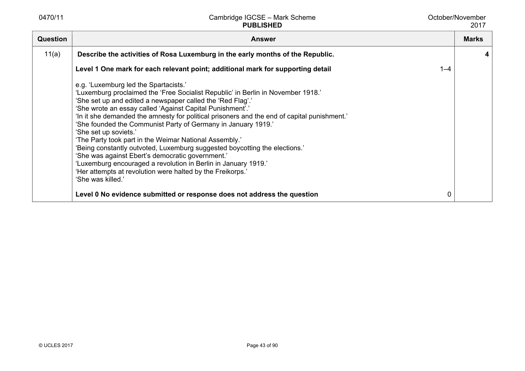 Mark scheme, page 43 of 90