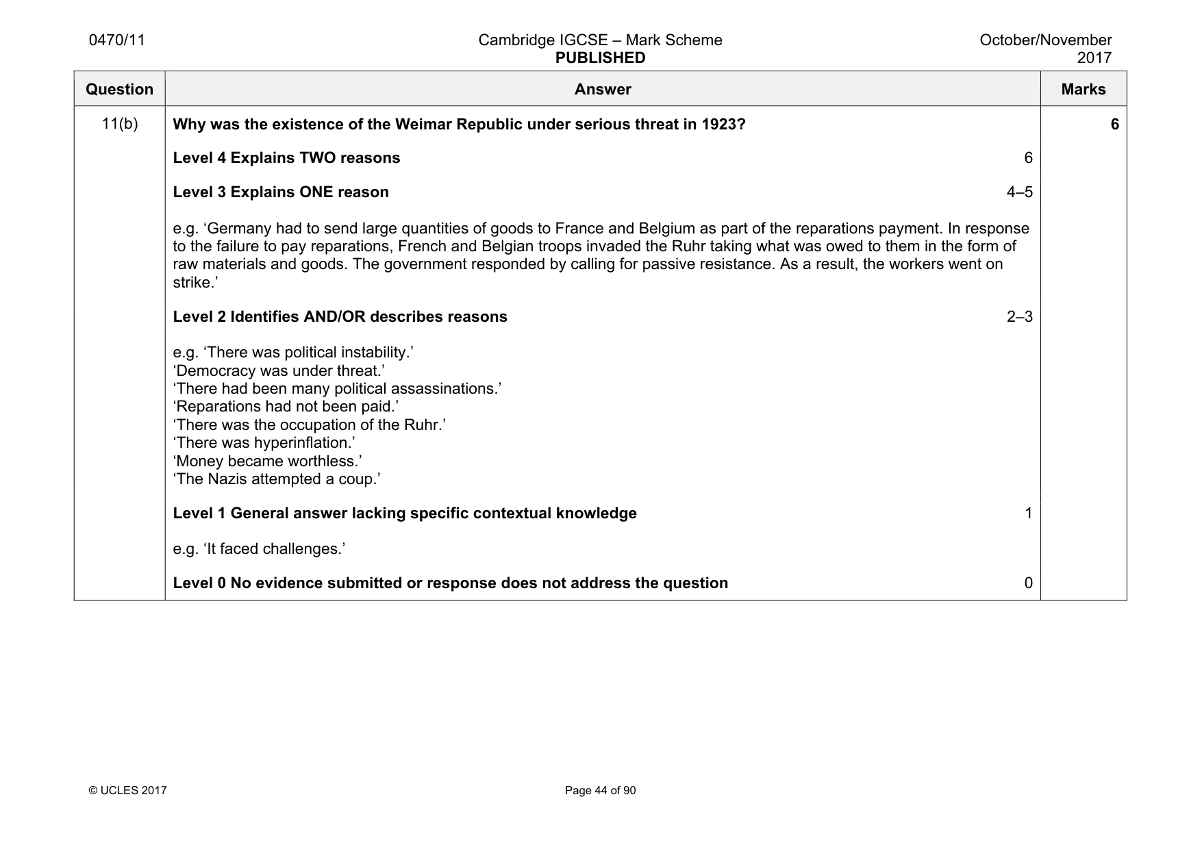 Mark scheme, page 44 of 90