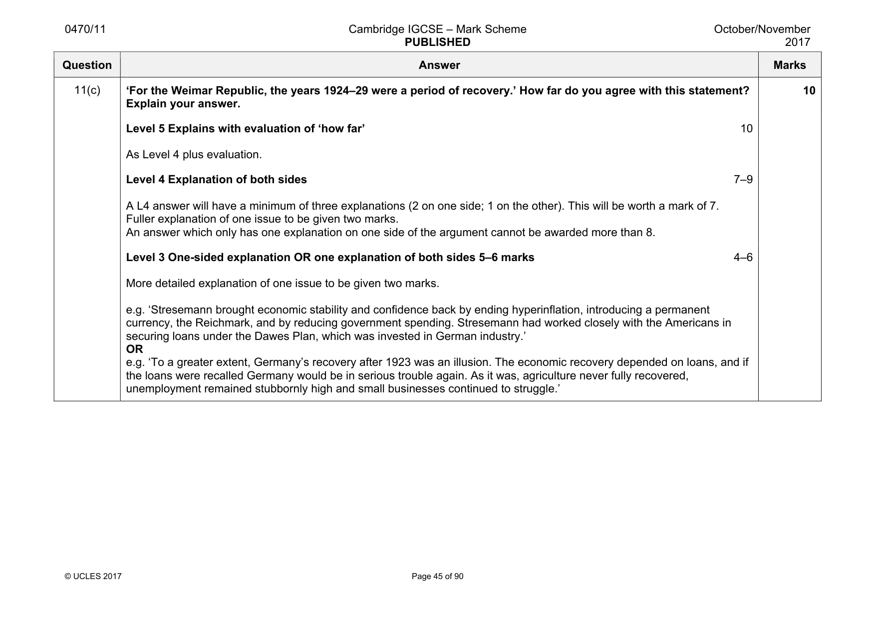 Mark scheme, page 45 of 90