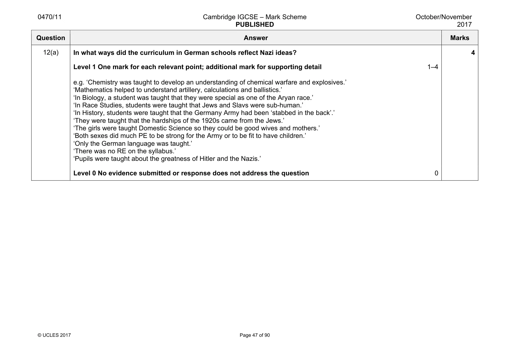 Mark scheme, page 47 of 90