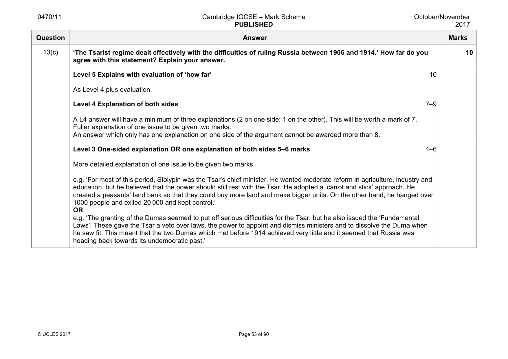 Mark scheme, page 53 of 90