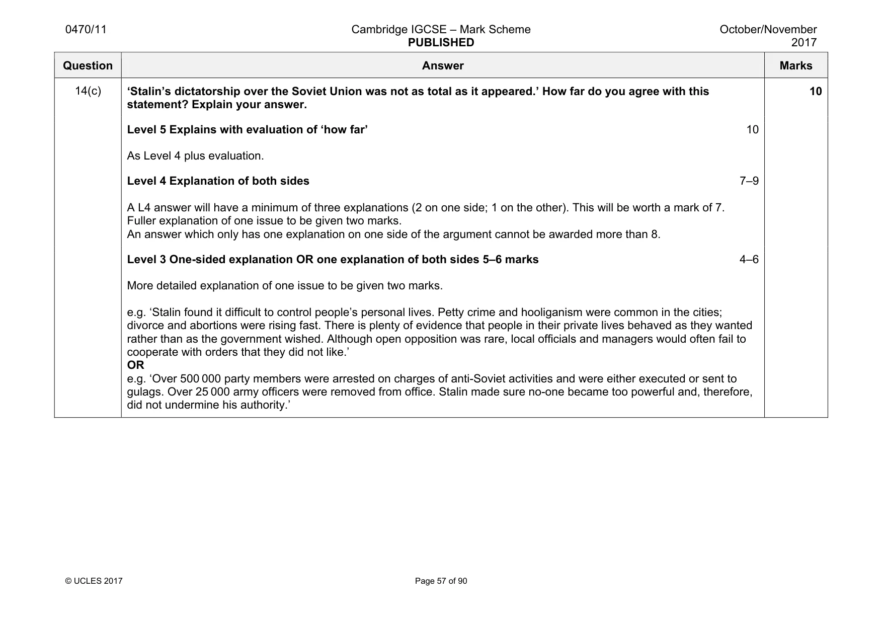 Mark scheme, page 57 of 90