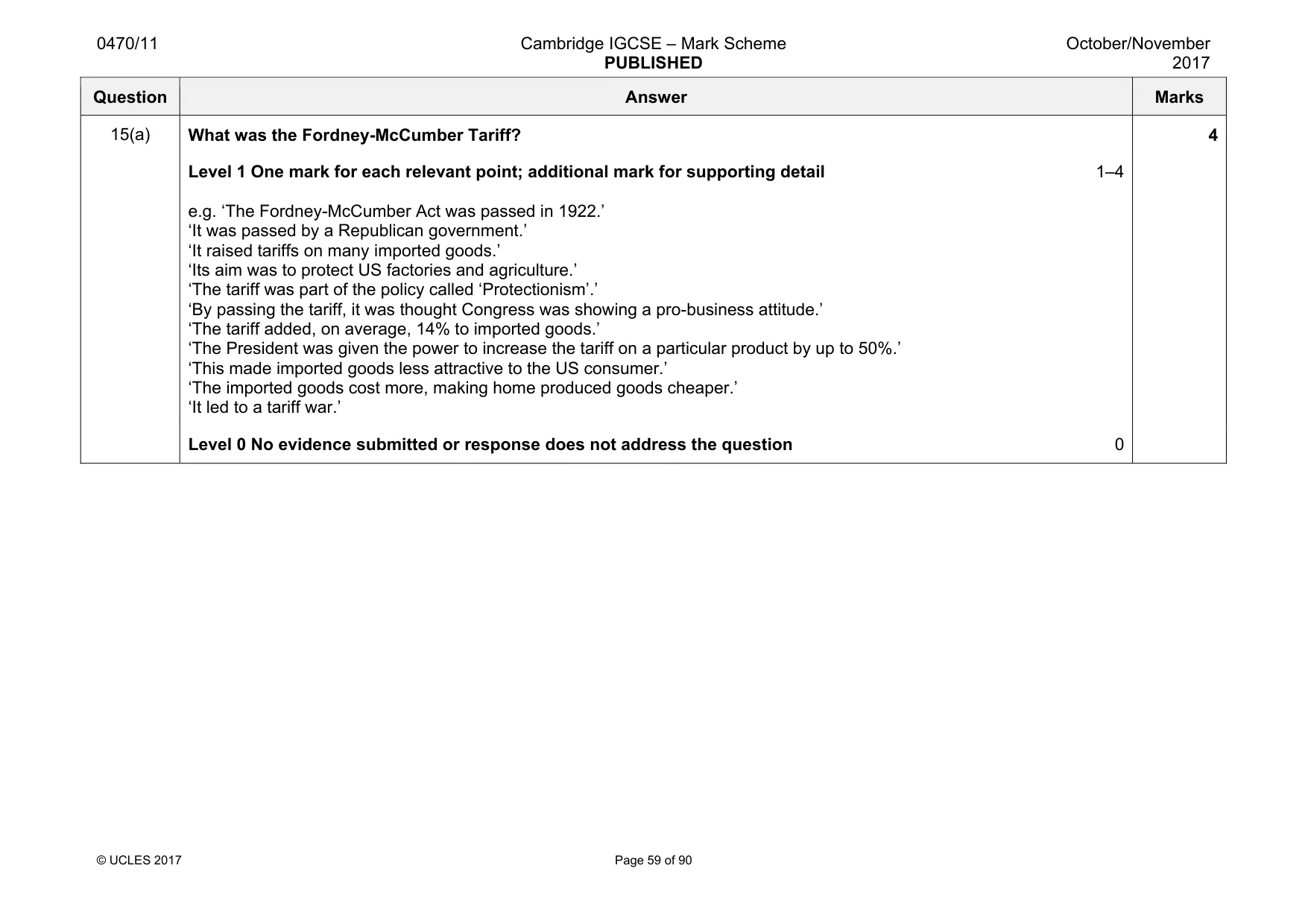 Mark scheme, page 59 of 90