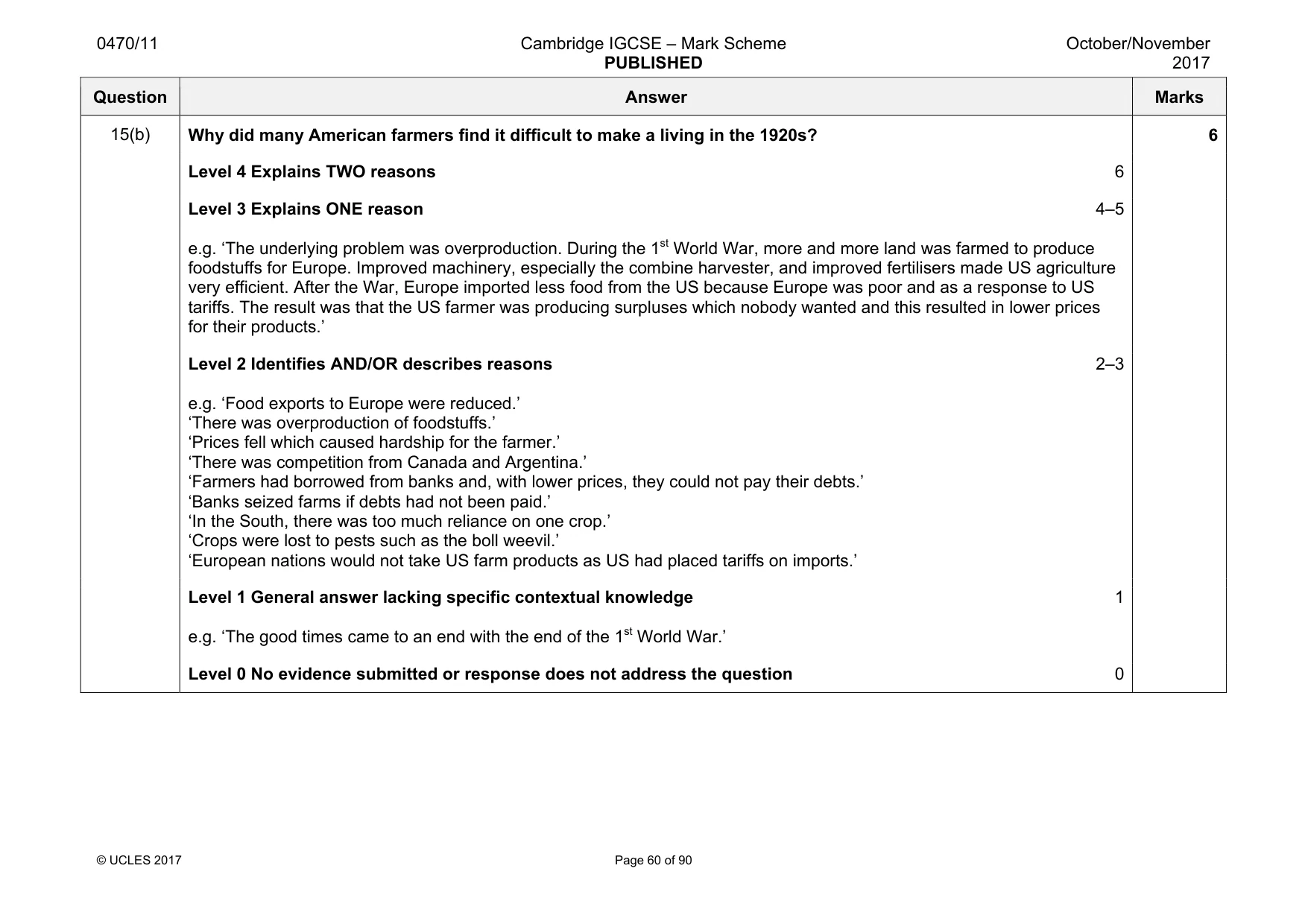 Mark scheme, page 60 of 90