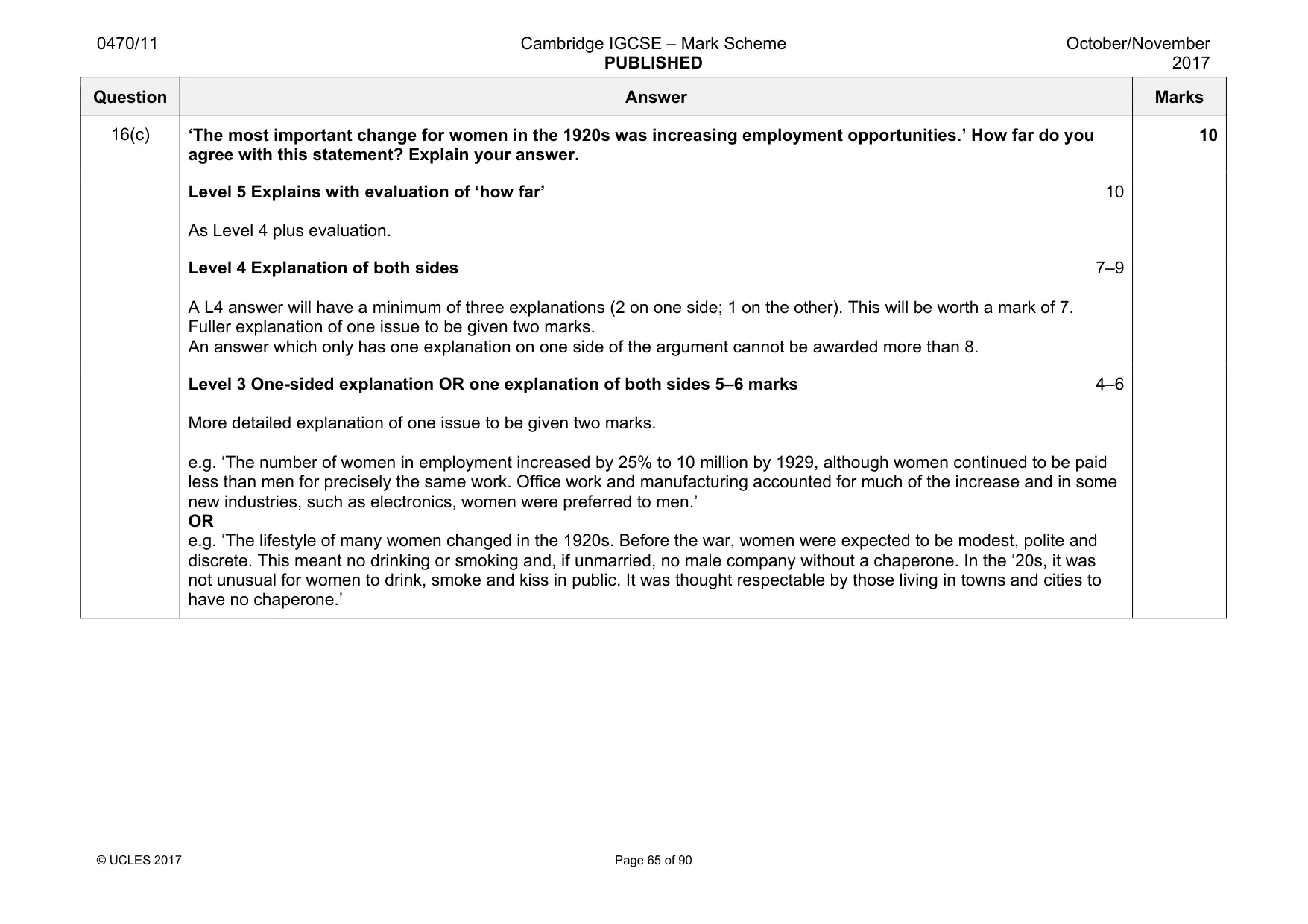 Mark scheme, page 65 of 90