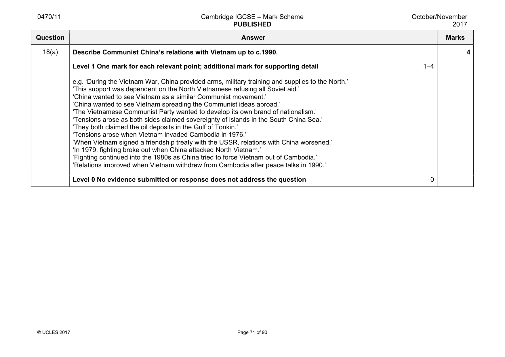 Mark scheme, page 71 of 90