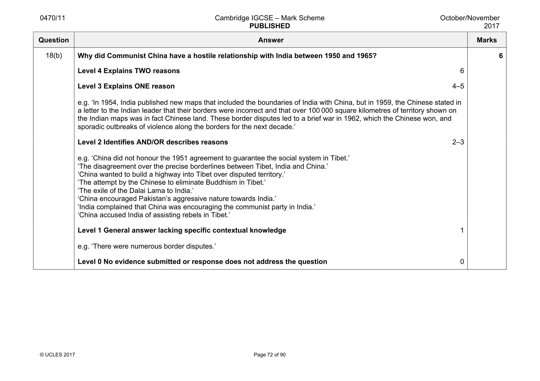 Mark scheme, page 72 of 90